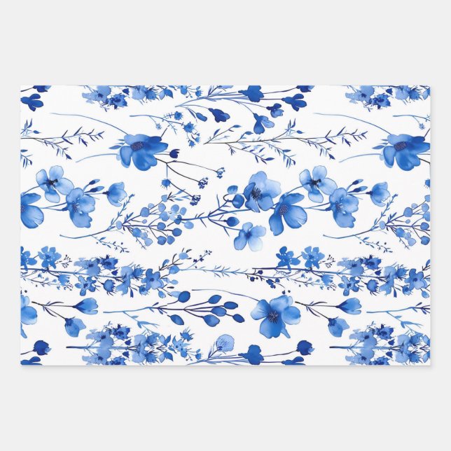 Französische Papiermuster-Wildblumen-98186 Geschenkpapier Set (Vorderseite)