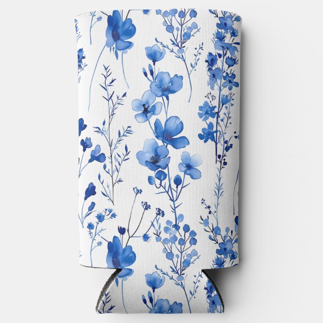 Französische Papiermuster-Wildblumen-98186 Selters Dosenkühler (Vorderseite)