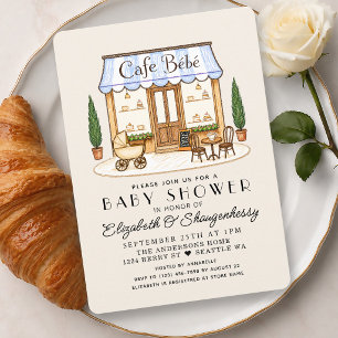 Französische Paris-Café-Baby-Party für einen Junge Einladung