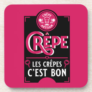 Französische Pfannkuchen Getränkeuntersetzer