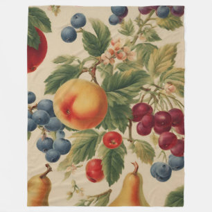 Französische Pfirsiche, Kirschen, Blaubeeren, Birn Fleecedecke