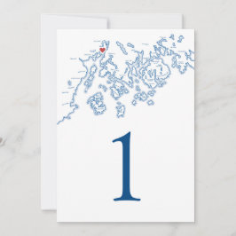 Französische Point Maine Map Hochzeiten Tischnumme Einladung