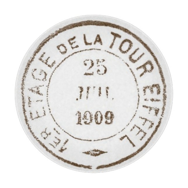 Französische Postale Postmark Eiffelturm Vintag Schneidebrett (Vorderseite)