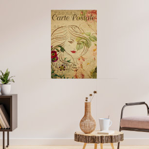 Französische Postkarte Kunst, Dichtung und Musik Poster