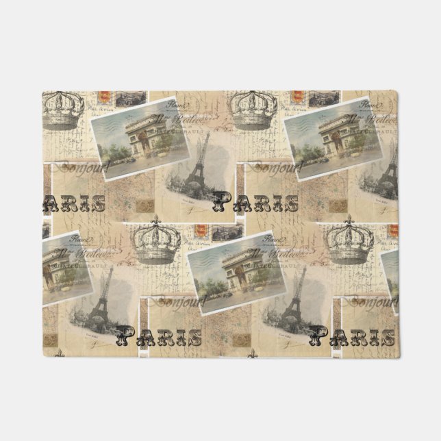 Französische Postkarten-Paris-Fußmatte Fußmatte (Vorderseite)