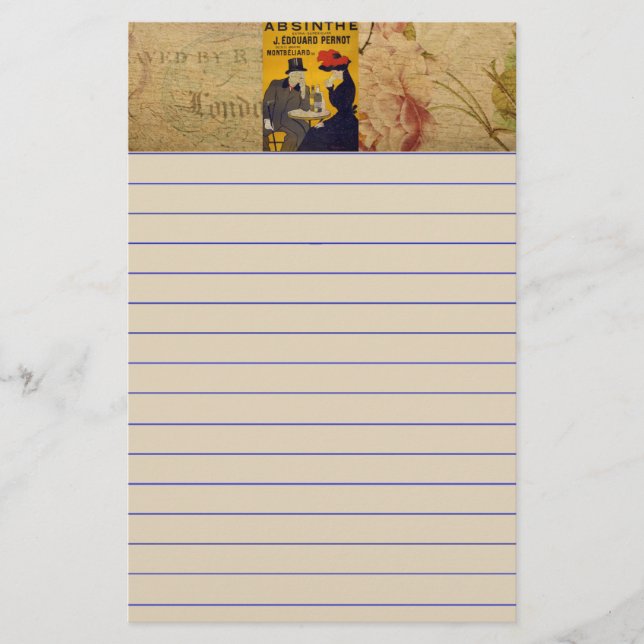 Französische Postkartenlandschaft Briefpapier (Vorderseite)