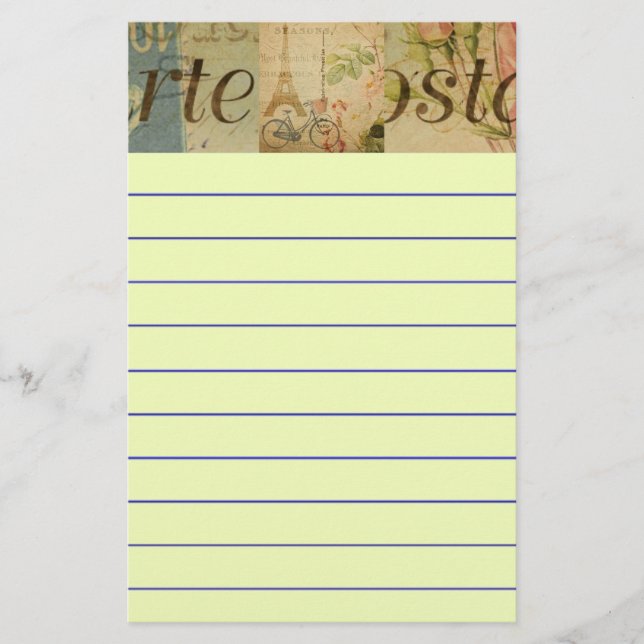 Französische Postkartenlandschaft Briefpapier (Vorderseite)