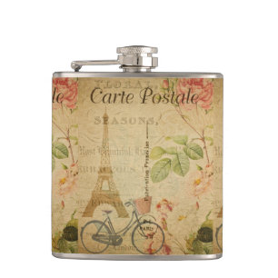 Französische Postkartenmaske Flachmann