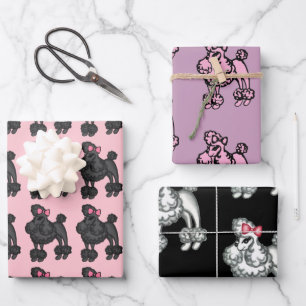 Französische Pudel Geschenkpapier Set