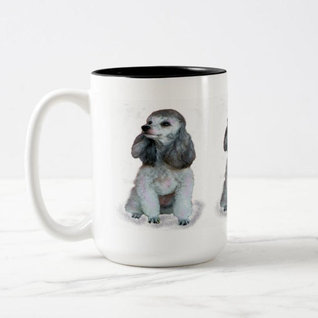 "FRANZÖSISCHE PUDEL-TASSE " ZWEIFARBIGE TASSE (Links)