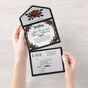 Französische Quarter Gothic Silver Wedding Einladu All In One Einladung