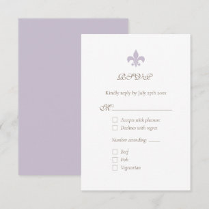 Französische Regency Lila Lilie Chic RSVP Karte