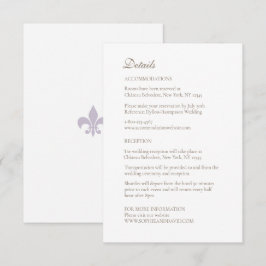 Französische Regency Lila Lilie Wedding Details Begleitkarte