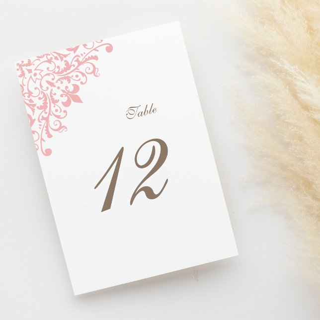 Französische Regency Pink Lilie Pattern Wedding Tischnummer (Von Creator hochgeladen)