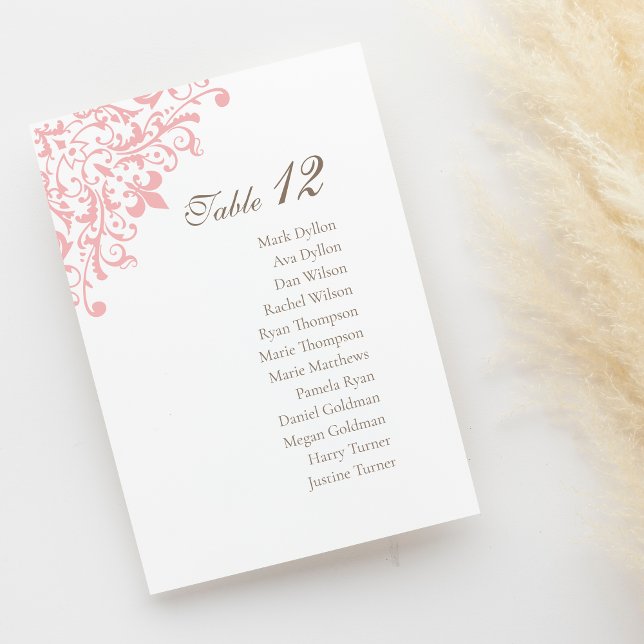 Französische Regency Pink Lilie Pattern Wedding Tischnummer (Von Creator hochgeladen)