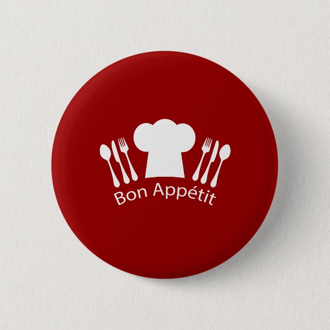 Französische Restaurant-Köche Hut und Tafelsilber Button (Vorderseite)