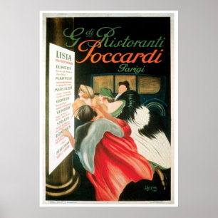 Französische Restaurants Vintage Küche Poster