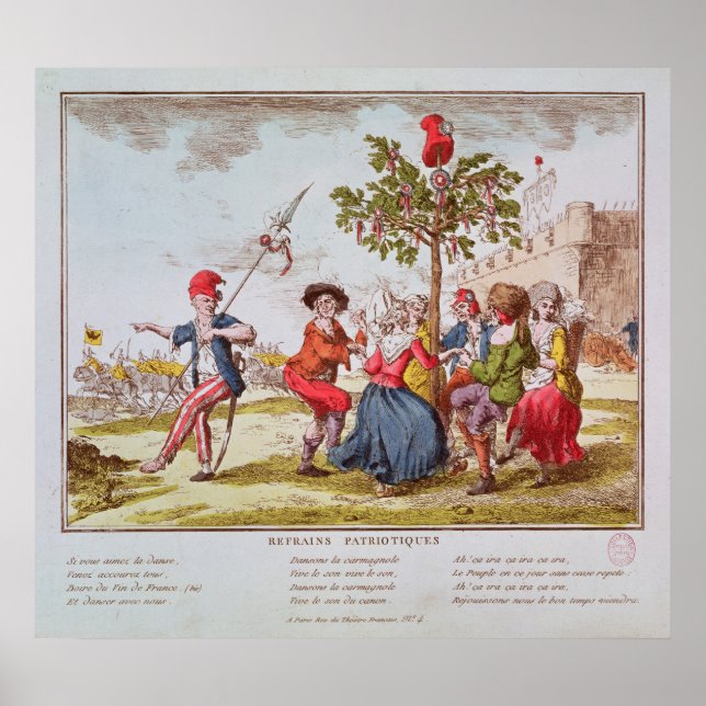 Französische Revolutionäre tanzen Carmagnole Poster (Vorne)