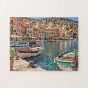 Französische Riviera Farbige Mittelmeer-Hafen