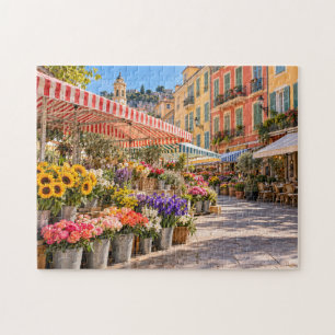 Französische Riviera Farbiger Blumenmarkt