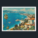 Französische Riviera, Frankreich Art Deco Poster<br><div class="desc">Fügen Sie eine Touch Glamour mit diesem Art-Déco-Reiseplakat/Postkarte der Côte d'Azur hinzu. Dieses Stück mit seinen luxuriösen Stränden und dem azurblauen Wasser besticht durch die Eleganz des Mittelmeers. Ideal für Reisende und Fans Vintagen Designs.</div>