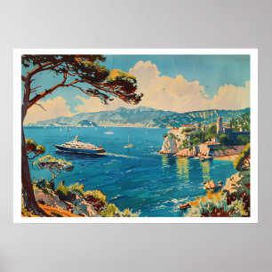Französische Riviera, Frankreich Art Deco Poster