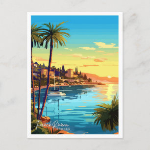 Französische Riviera Frankreich Vintage Illustrati Postkarte