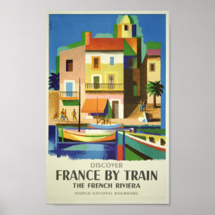 Französische Riviera nach Reiseplakat Poster