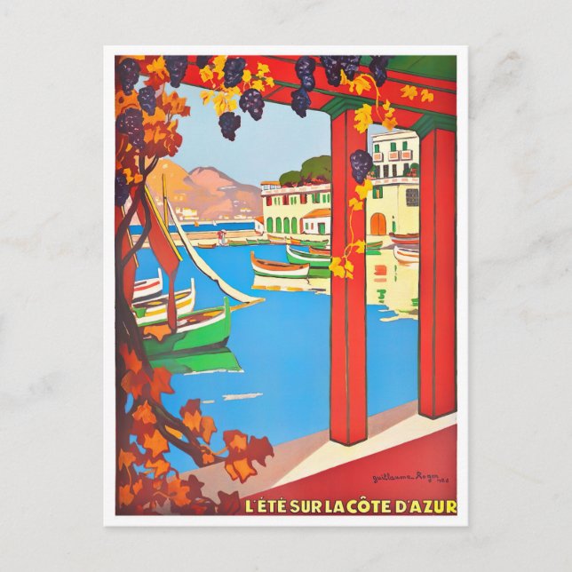 Französische Riviera Postkarte (Vorderseite)