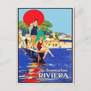 Französische Riviera, Schwimmermädchen Postkarte