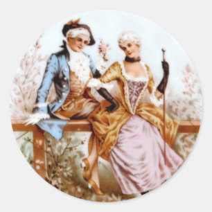 Französische Romantik des achtzehnten Jahrhunderts Runder Aufkleber