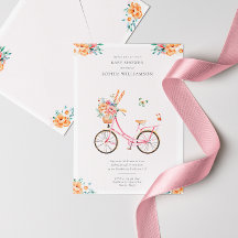 Französische Rosa Vintag Bicycle Baby Dusche Einla