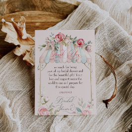 Französische Rose Brautparty Wasserfarbe Dankeskarte