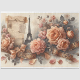 Französische Rose Eiffelturm Romantik Dekoupage Seidenpapier