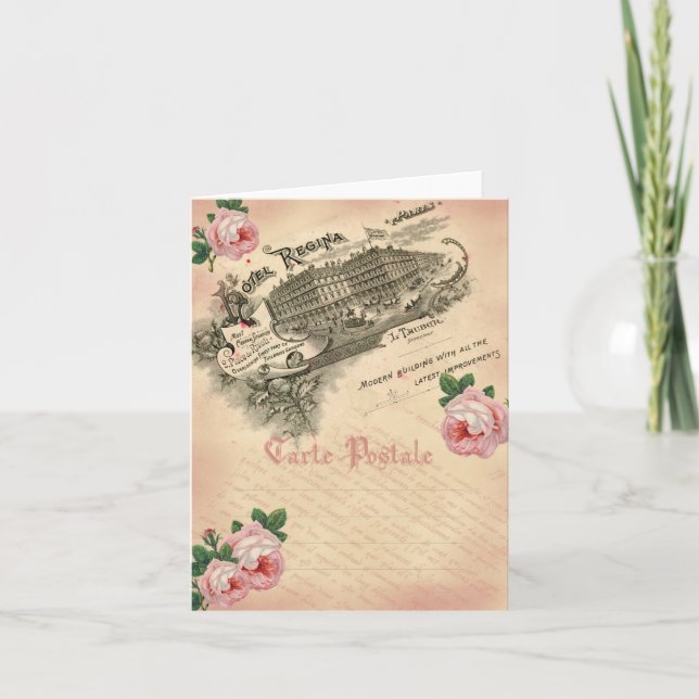 Französische Rose - Notecard Feiertagskarte (Vorderseite)