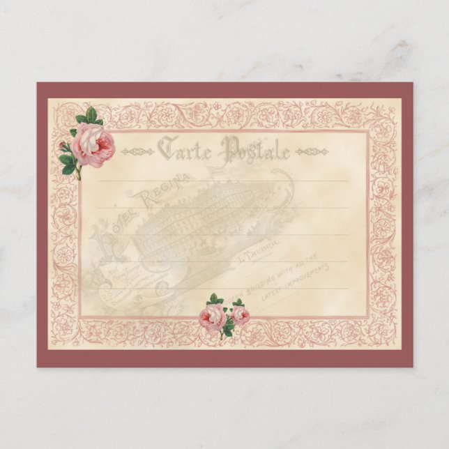 Französische Rose - Postkarte (Vorderseite)