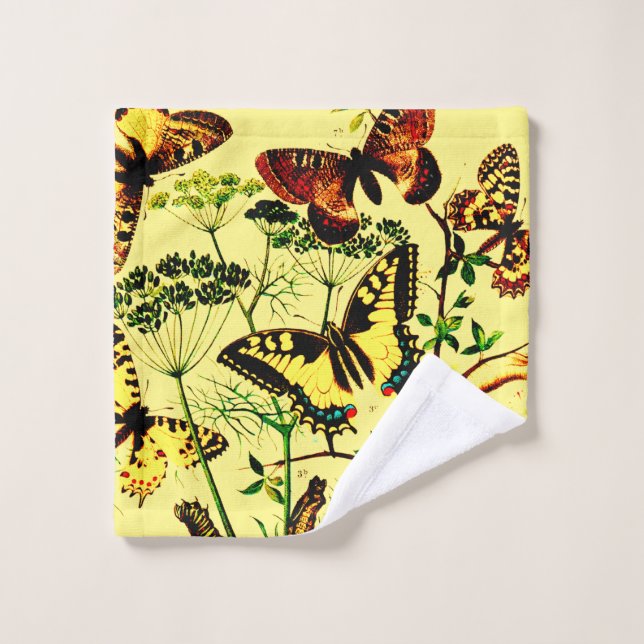 Französische Schmetterlinge Badhandtuch Set (Waschlappen)