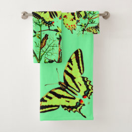 Französische Schmetterlinge Badhandtuch Set