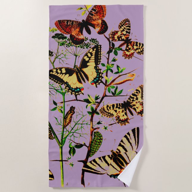 Französische Schmetterlinge Strandtuch (Vorderseite)