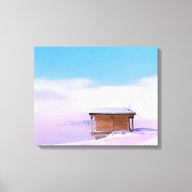 Französische Schneehütte Leinwanddruck (Vorderseite)