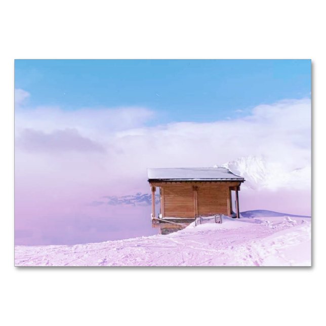 Französische Schneehütte Tischnummer (Vorderseite)