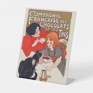 Französische Schokoladen-Party Steinlen Kunst Sockelschild
