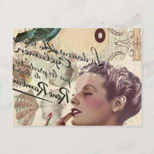 Französische Schriften mädchenhaft Glamour paris m Postkarte