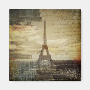 französische Skripte moderner Vintager Turm Paris Magnet