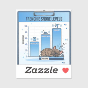 Französische Snore-Level Lustige Französische Bull Aufkleber