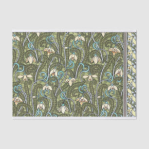 Französische Snowdrop Art Nouveau Stilmuster Seidenpapier