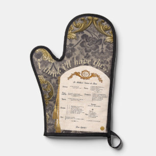 Französische Speisekarte Oven Mitt Ofenhandschuh