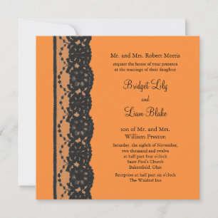 Französische Spitze Hochzeitseinladung (orange) Einladung