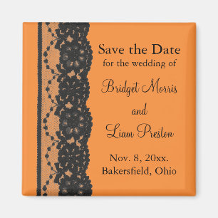 Französische Spitze Save-the-Date-Magnet (orange) Magnet