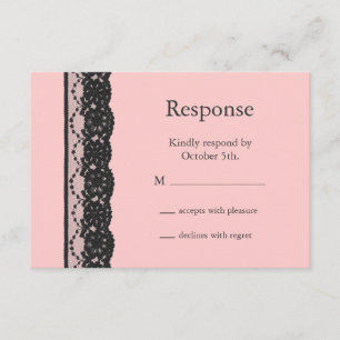 Französische Spitzen-UAWG (rosa) RSVP Karte